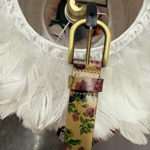 Patricia Nash Floral Gold Belt